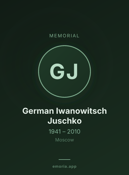 Memorial portrait of German Iwanowitsch Juschko