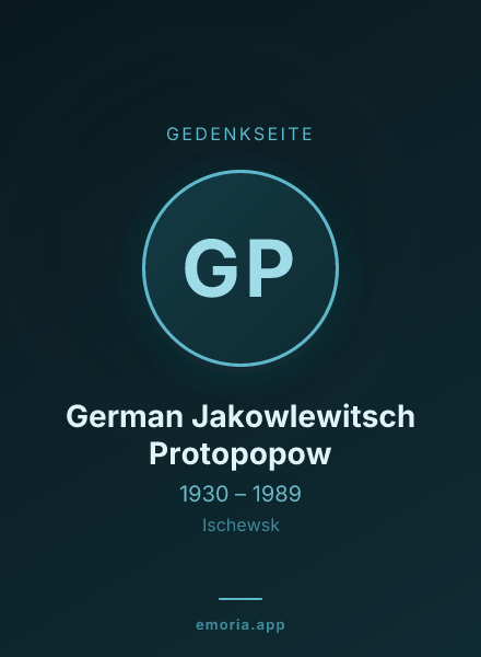 Gedenkportrait von German Jakowlewitsch Protopopow