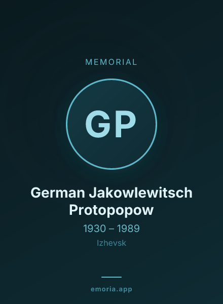 Memorial portrait of German Jakowlewitsch Protopopow