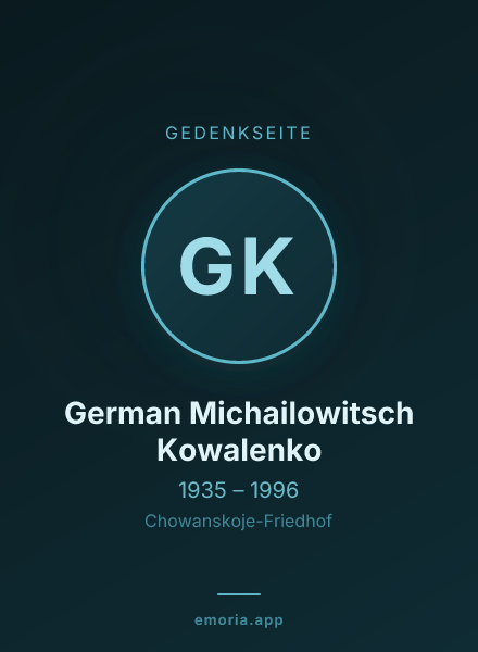 Gedenkportrait von German Michailowitsch Kowalenko
