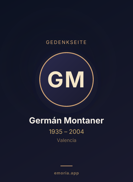 Gedenkportrait von Germán Montaner