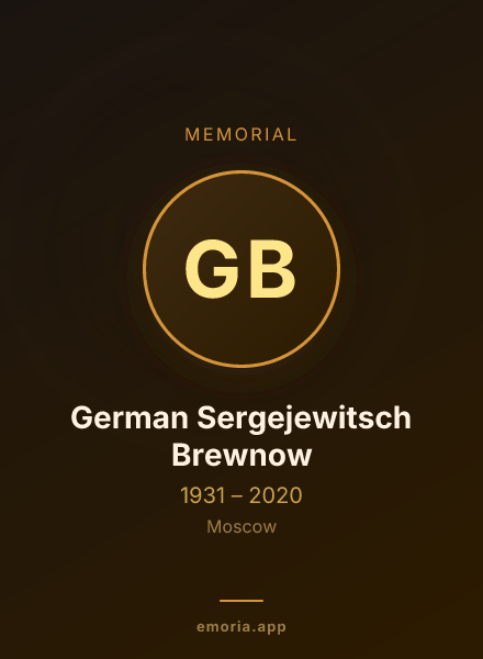 Memorial portrait of German Sergejewitsch Brewnow