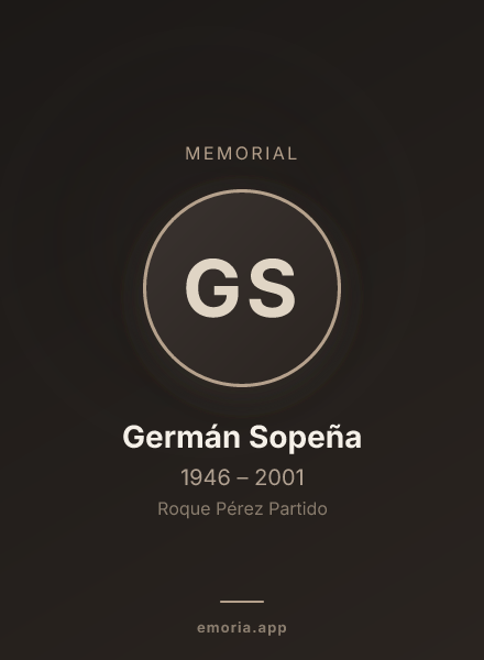 Memorial portrait of Germán Sopeña