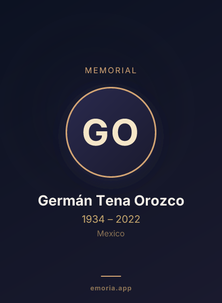 Memorial portrait of Germán Tena Orozco