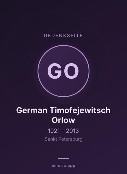Gedenkportrait von German Timofejewitsch Orlow