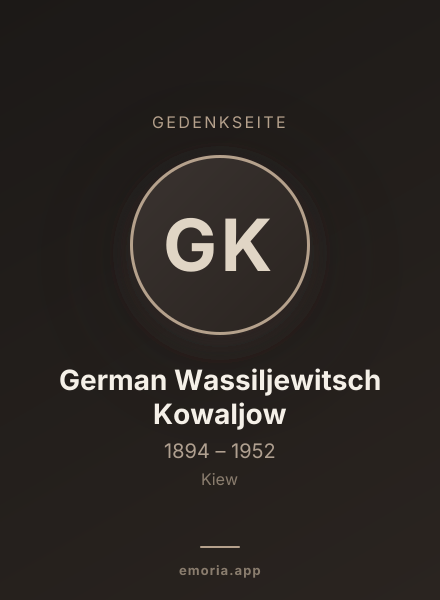 Gedenkportrait von German Wassiljewitsch Kowaljow