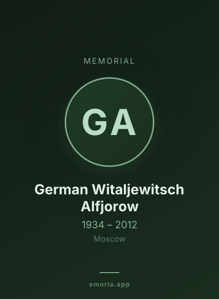 Memorial portrait of German Witaljewitsch Alfjorow