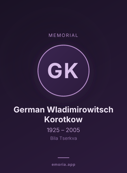 Memorial portrait of German Wladimirowitsch Korotkow