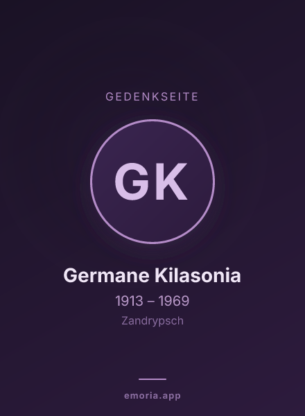 Gedenkportrait von Germane Kilasonia