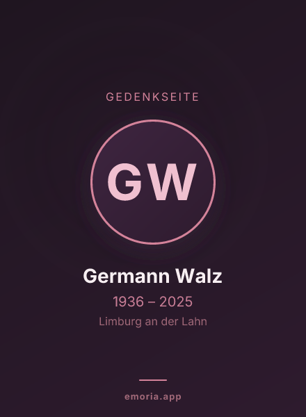 Gedenkportrait von Germann Walz