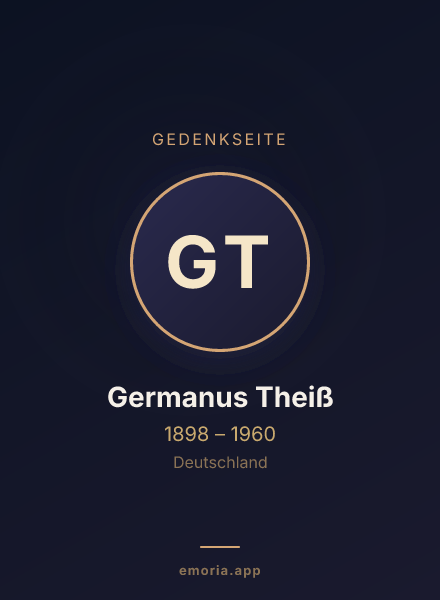 Gedenkportrait von Germanus Theiß