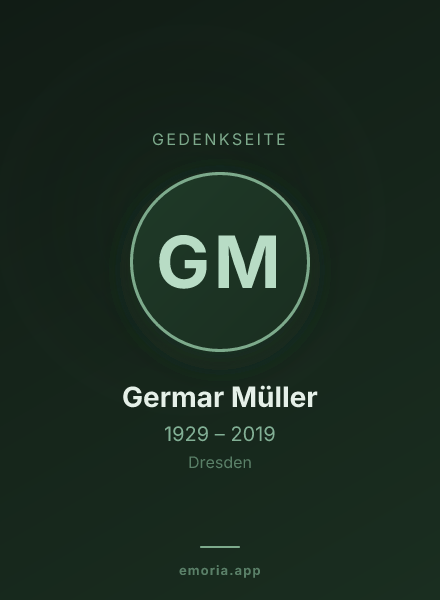 Gedenkportrait von Germar Müller