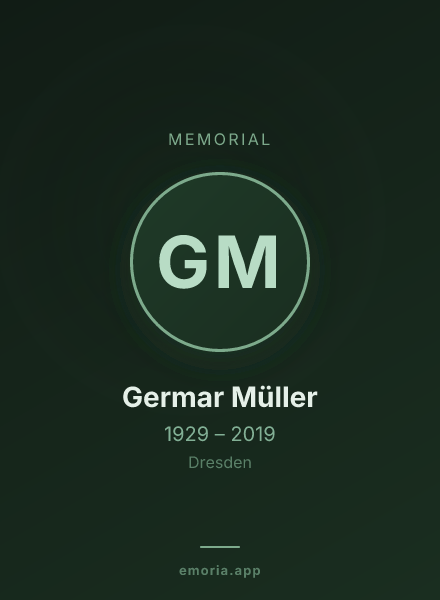 Memorial portrait of Germar Müller