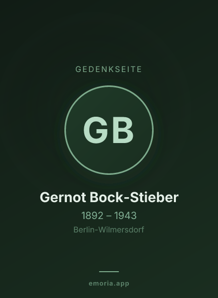 Gedenkportrait von Gernot Bock-Stieber