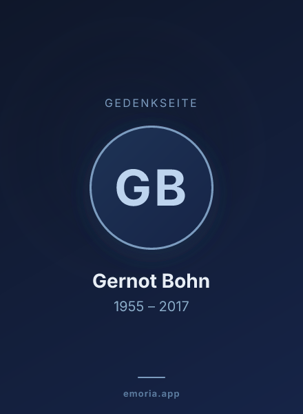 Gedenkportrait von Gernot Bohn