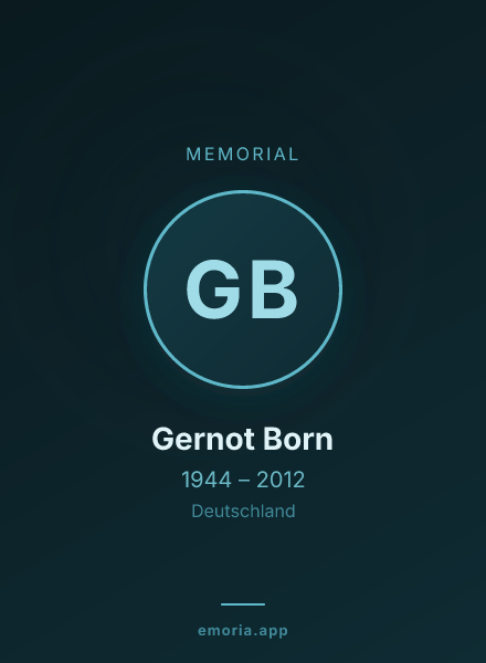 Memorial portrait of Gernot Born