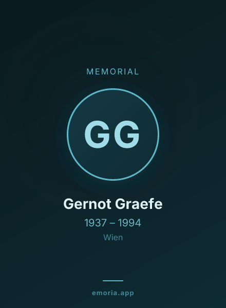 Memorial portrait of Gernot Graefe