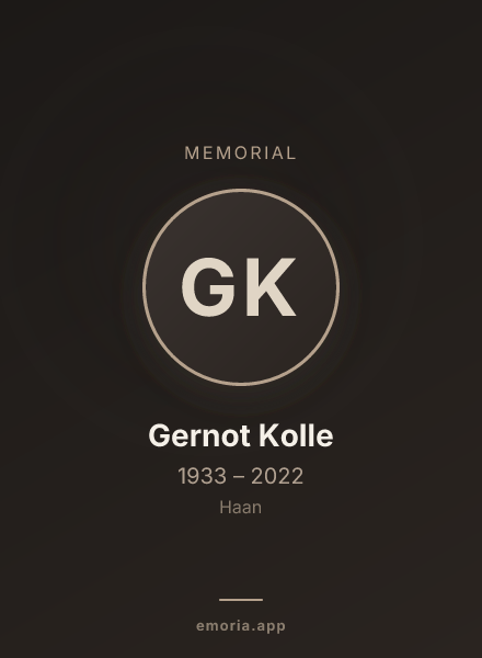 Memorial portrait of Gernot Kolle