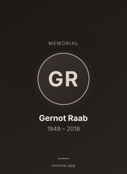Memorial portrait of Gernot Raab
