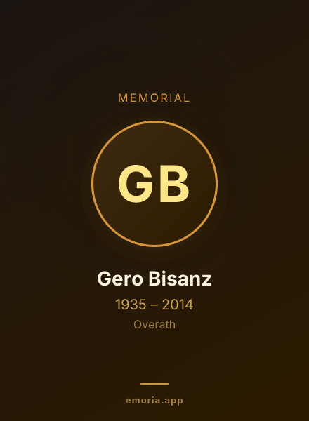 Memorial portrait of Gero Bisanz