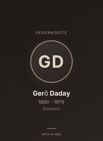 Gedenkportrait von Gerő Daday