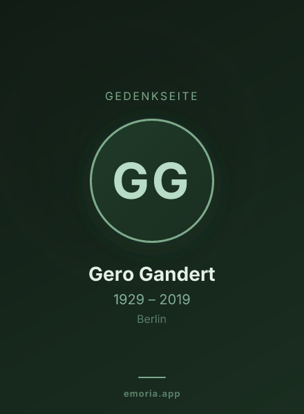 Gedenkportrait von Gero Gandert