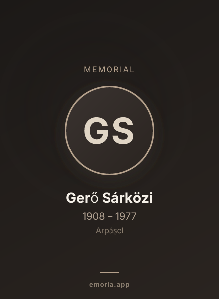 Memorial portrait of Gerő Sárközi