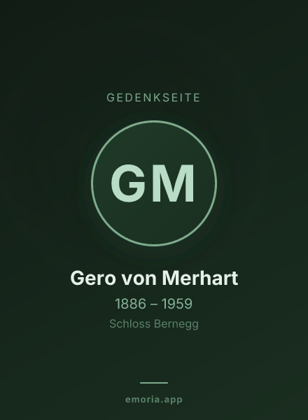 Gedenkportrait von Gero von Merhart