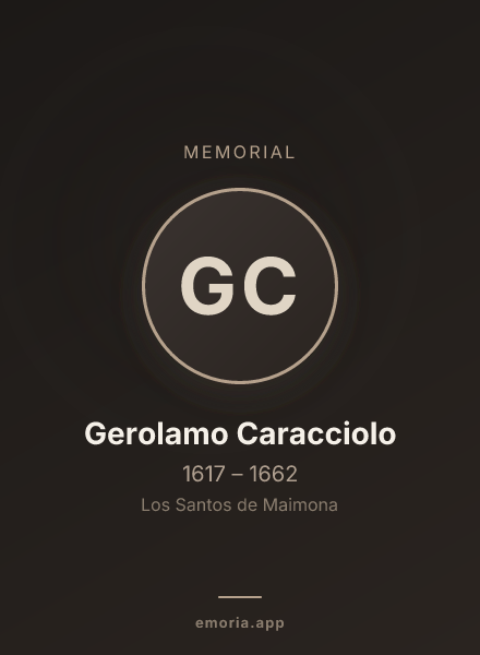 Memorial portrait of Gerolamo Caracciolo