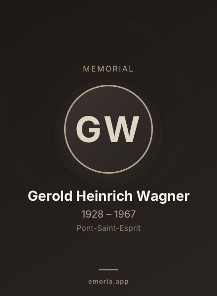 Memorial portrait of Gerold Heinrich Wagner