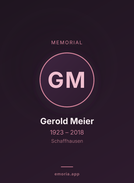 Memorial portrait of Gerold Meier