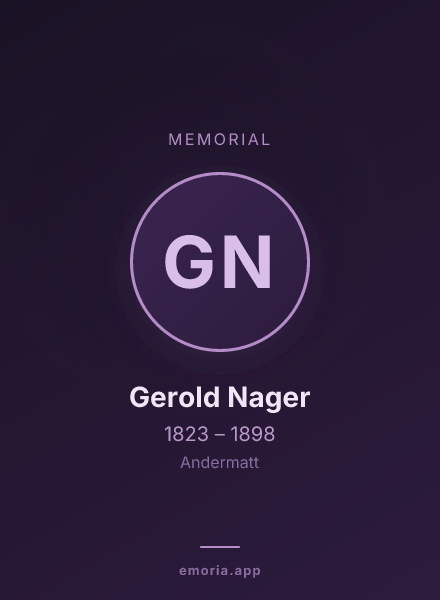 Memorial portrait of Gerold Nager
