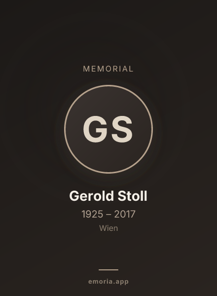 Memorial portrait of Gerold Stoll