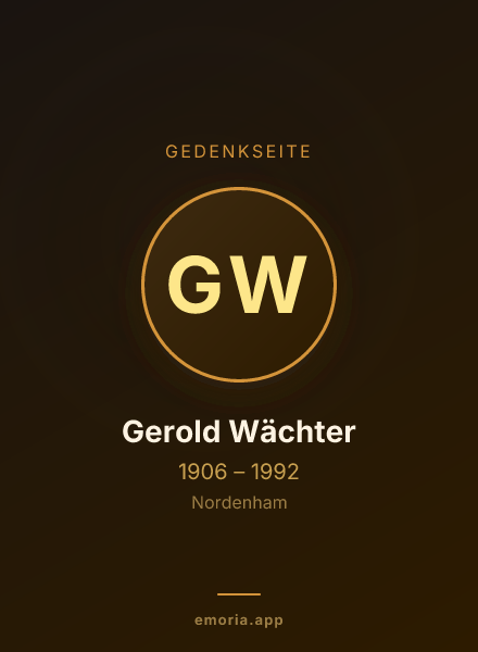 Gedenkportrait von Gerold Wächter