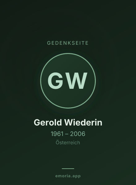 Gedenkportrait von Gerold Wiederin
