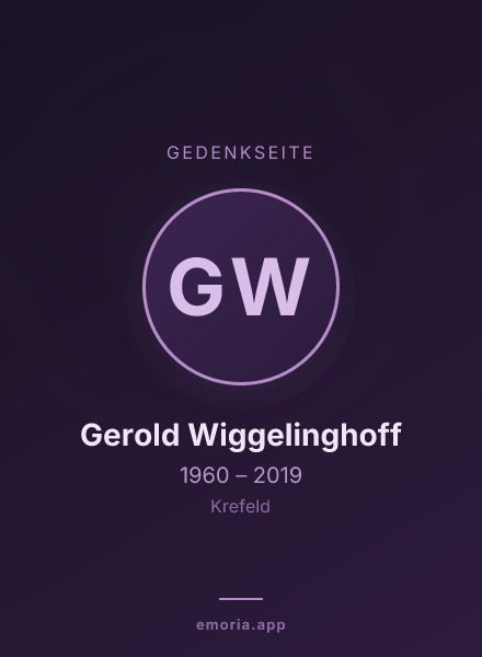 Gedenkportrait von Gerold Wiggelinghoff