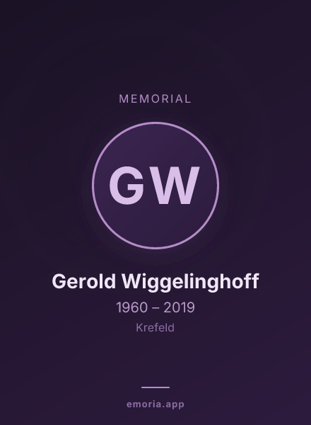 Memorial portrait of Gerold Wiggelinghoff