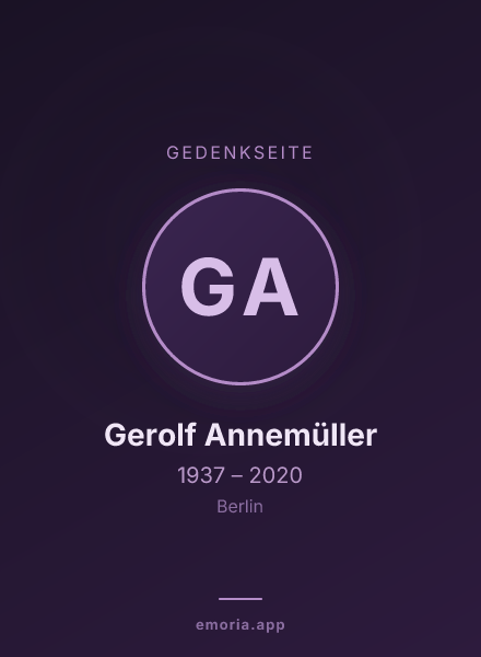 Gedenkportrait von Gerolf Annemüller