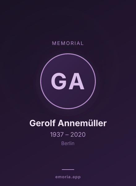 Memorial portrait of Gerolf Annemüller