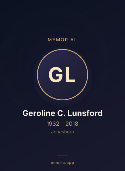 Memorial portrait of Geroline C. Lunsford
