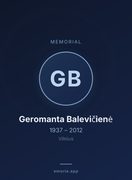 Memorial portrait of Geromanta Balevičienė