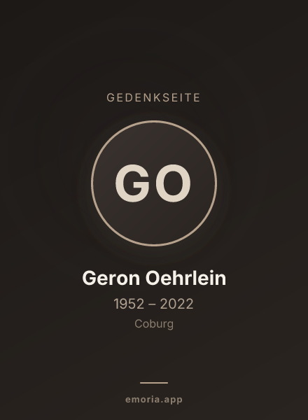 Gedenkportrait von Geron Oehrlein
