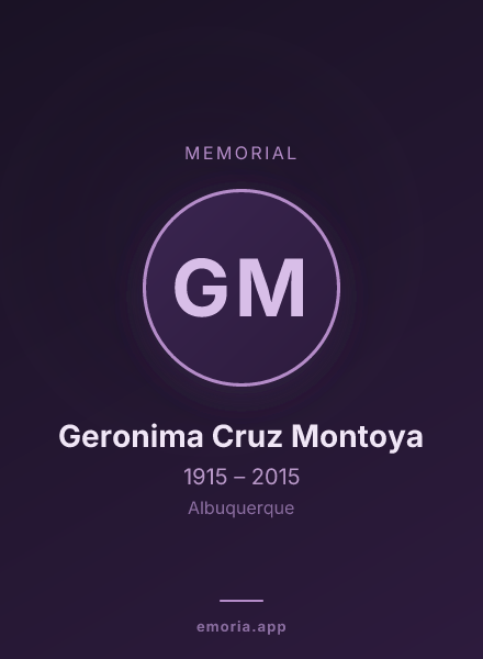 Memorial portrait of Geronima Cruz Montoya