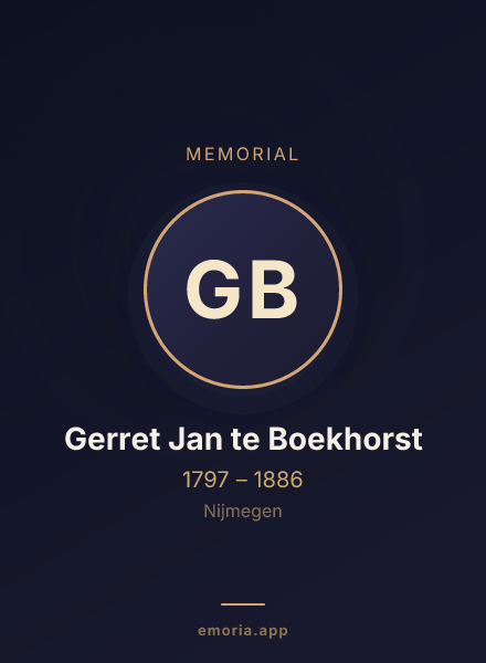 Memorial portrait of Gerret Jan te Boekhorst
