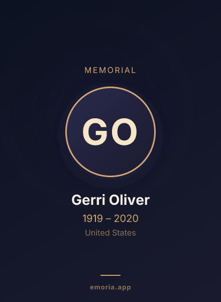Memorial portrait of Gerri Oliver