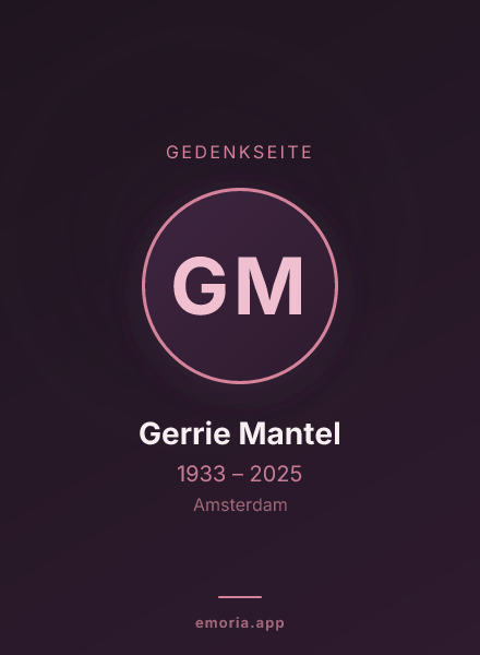 Gedenkportrait von Gerrie Mantel