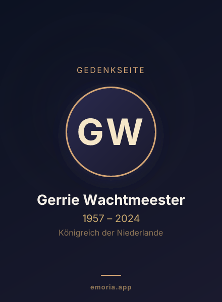 Gedenkportrait von Gerrie Wachtmeester