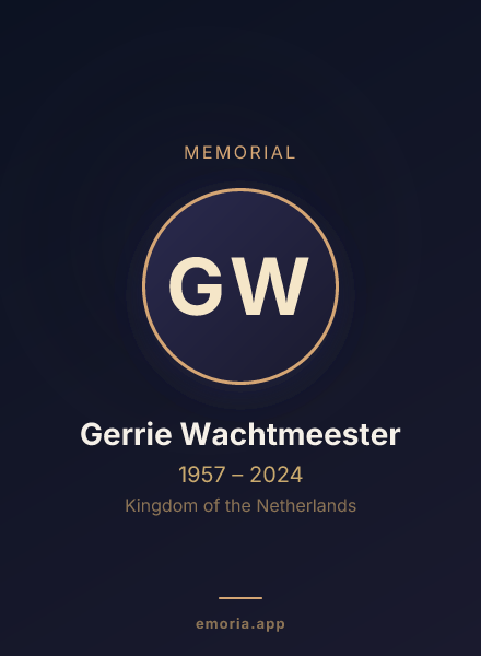 Memorial portrait of Gerrie Wachtmeester