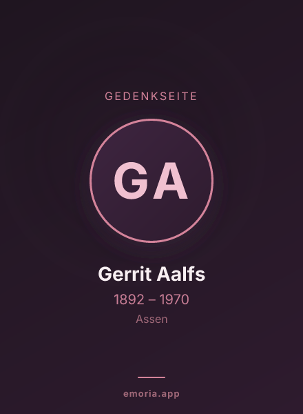 Gedenkportrait von Gerrit Aalfs