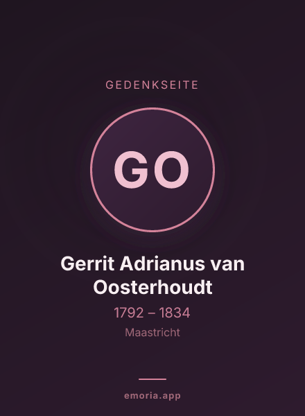 Gedenkportrait von Gerrit Adrianus van Oosterhoudt